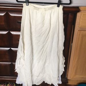Cream and white maxi skirt